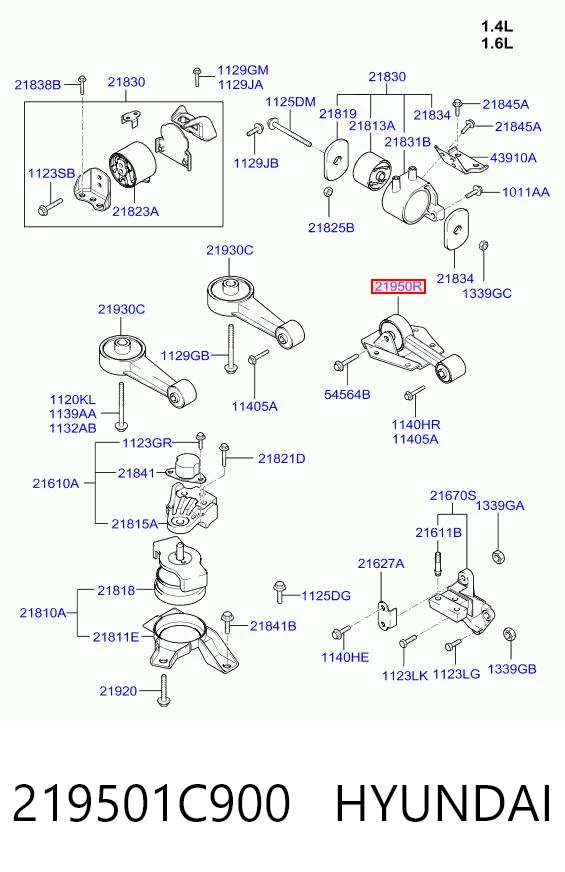 Poduszka (podpora) silnika lewa do Hyundai Getz TB