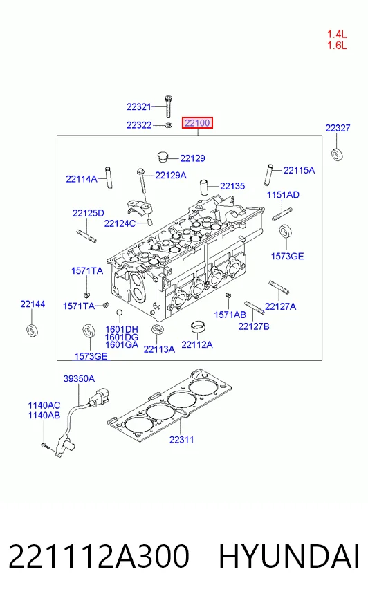 Głowica cylindrów do KIA Rio II JB