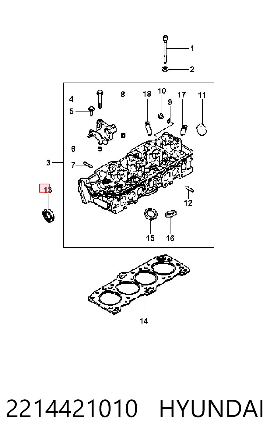 2214421010 Hyundai/Kia Uszczelniacz wału korbowego przedni