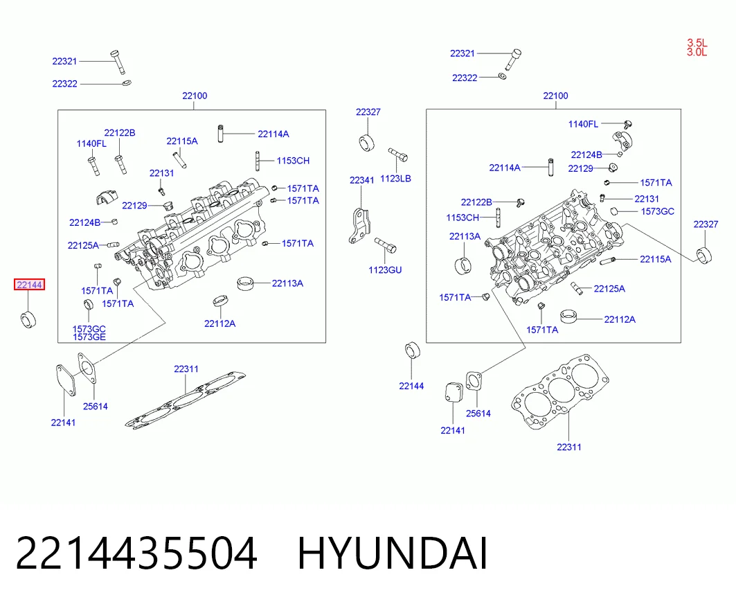 2214435504 Hyundai/Kia Uszczelniacz wałka rozrządu silnika