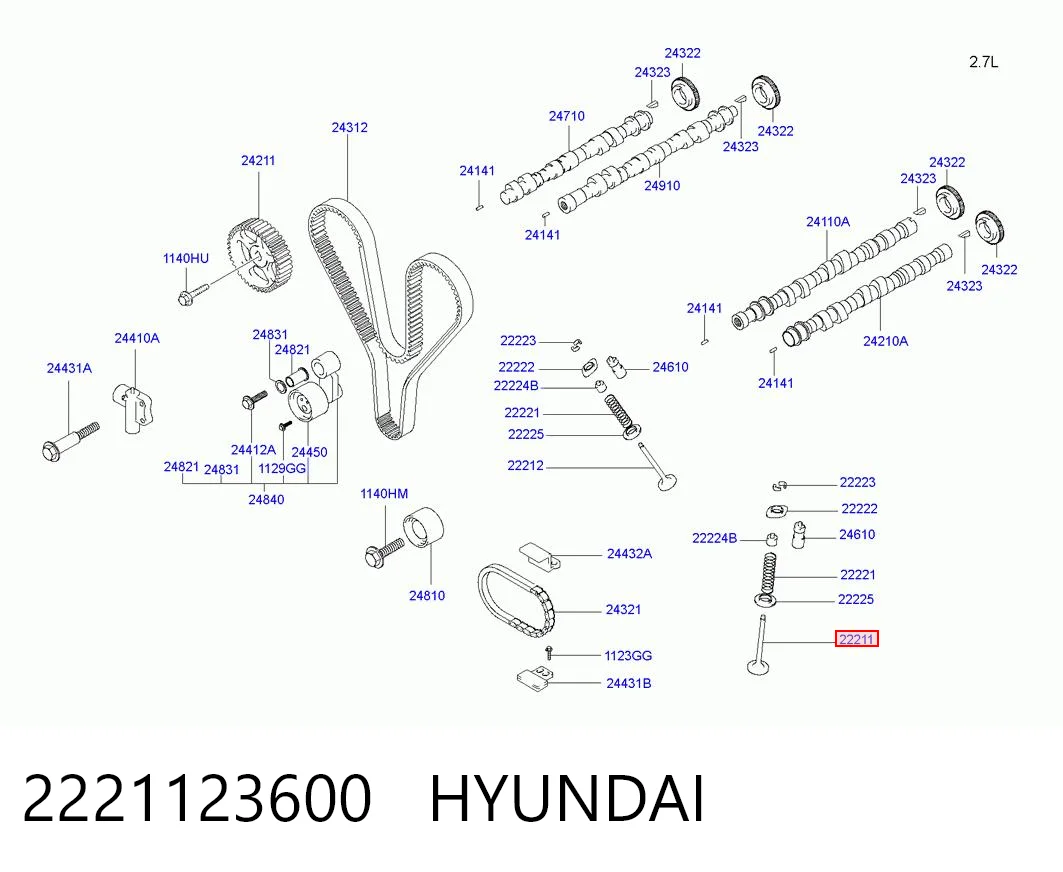 2221123600 Hyundai/Kia Zawór dolotowy/ssący