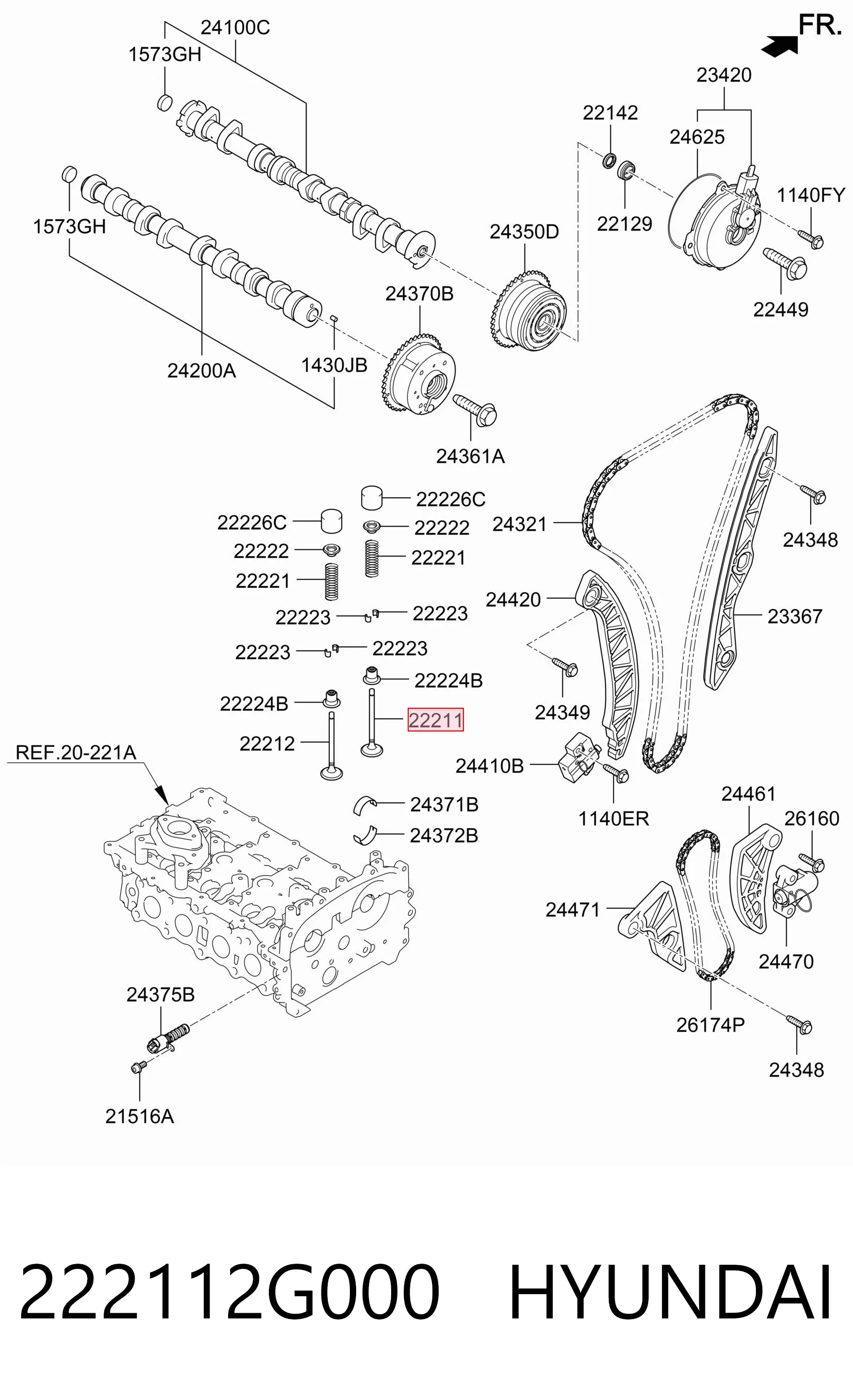 222112G000 Hyundai/Kia Zawór dolotowy/ssący