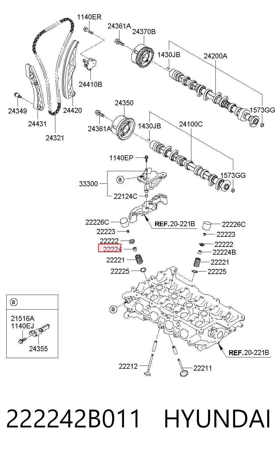 222242B011 Hyundai/Kia Uszczelniacz zaworu dolotowego