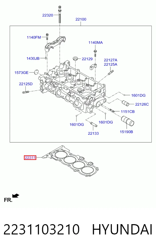 Uszczelka głowicy cylindrów do KIA Rio III UB