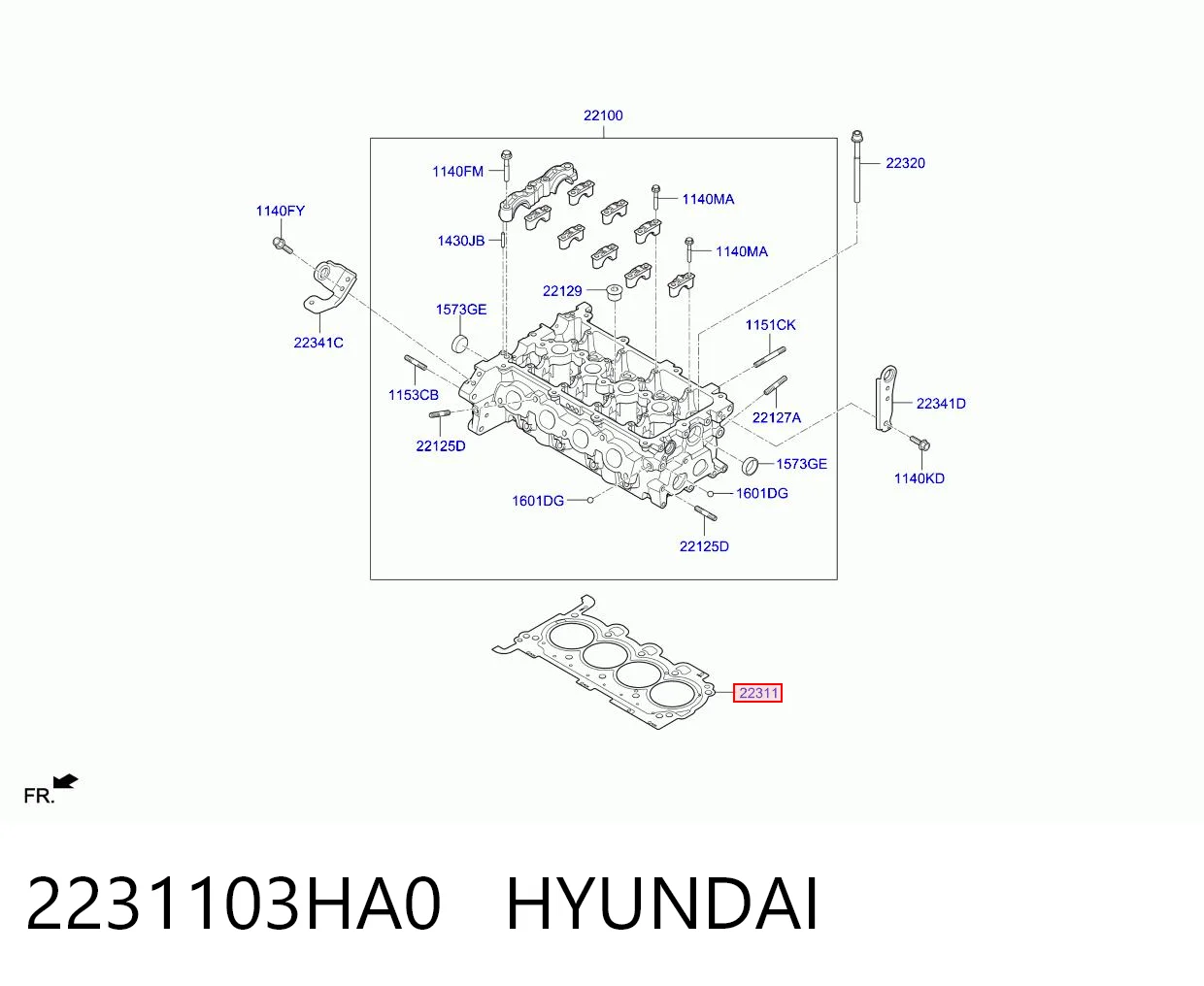 2231103HA0 Hyundai/Kia Uszczelka głowicy cylindrów