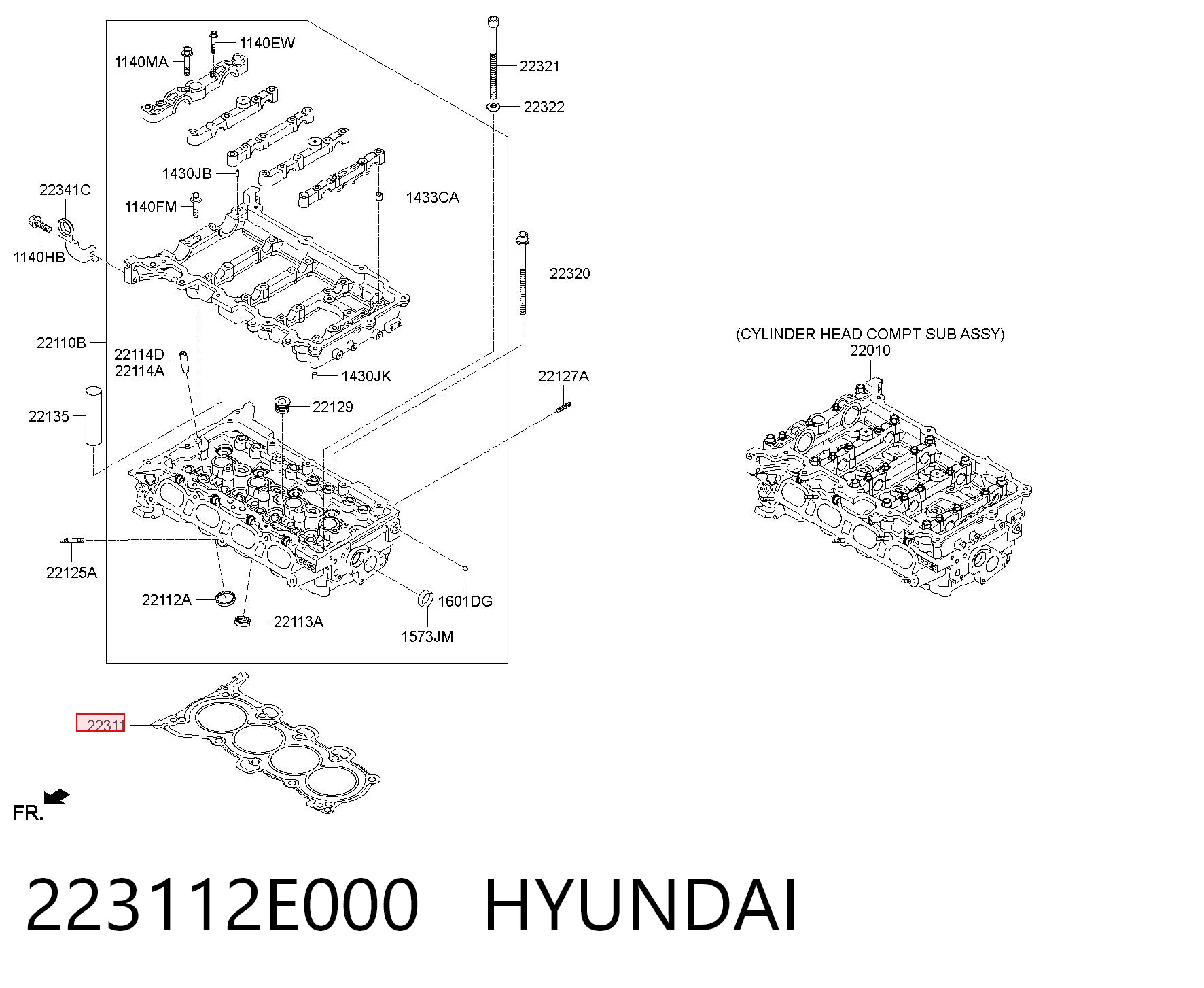 223112E000 Hyundai/Kia Uszczelka głowicy cylindrów