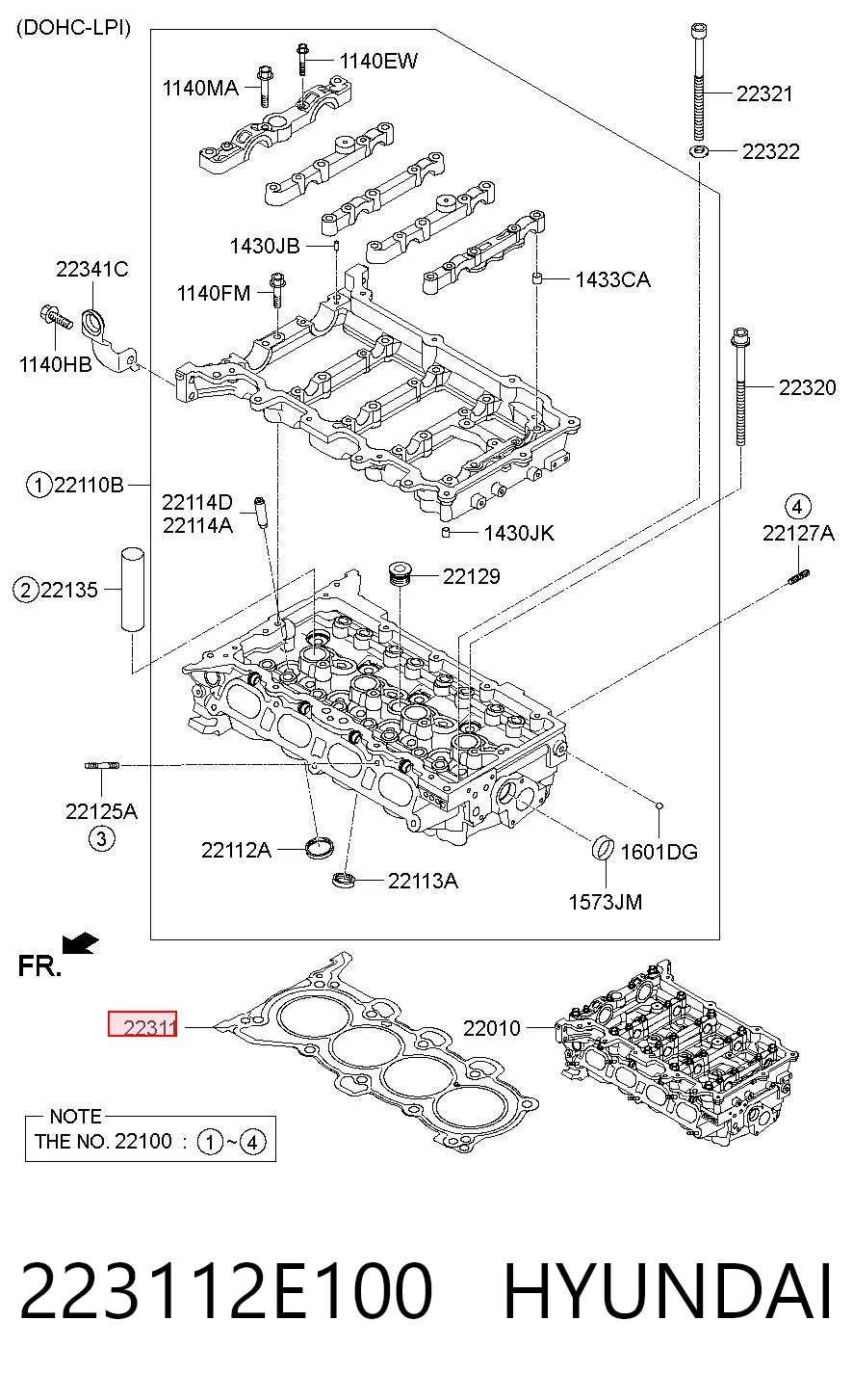 223112E100 Hyundai/Kia Uszczelka głowicy cylindrów