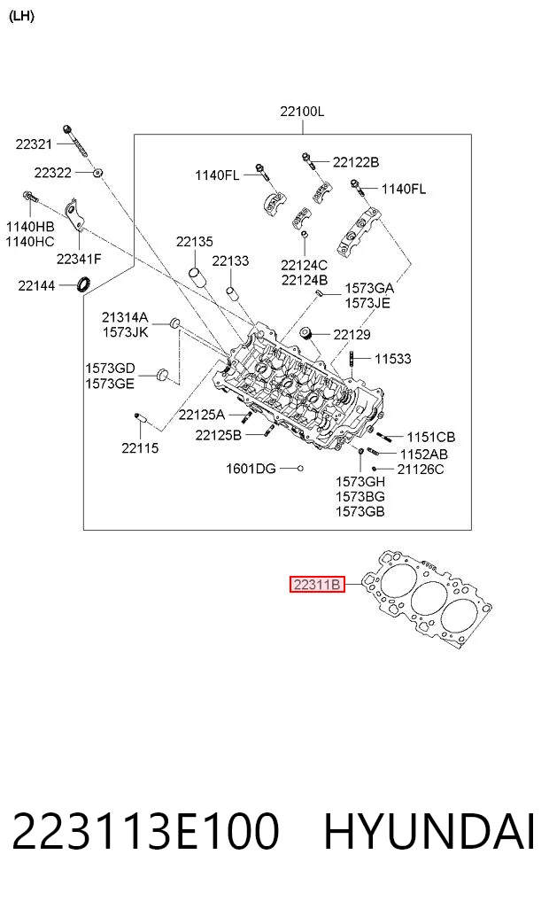 223113E100 Hyundai/Kia Uszczelka głowicy cylindrów lewa