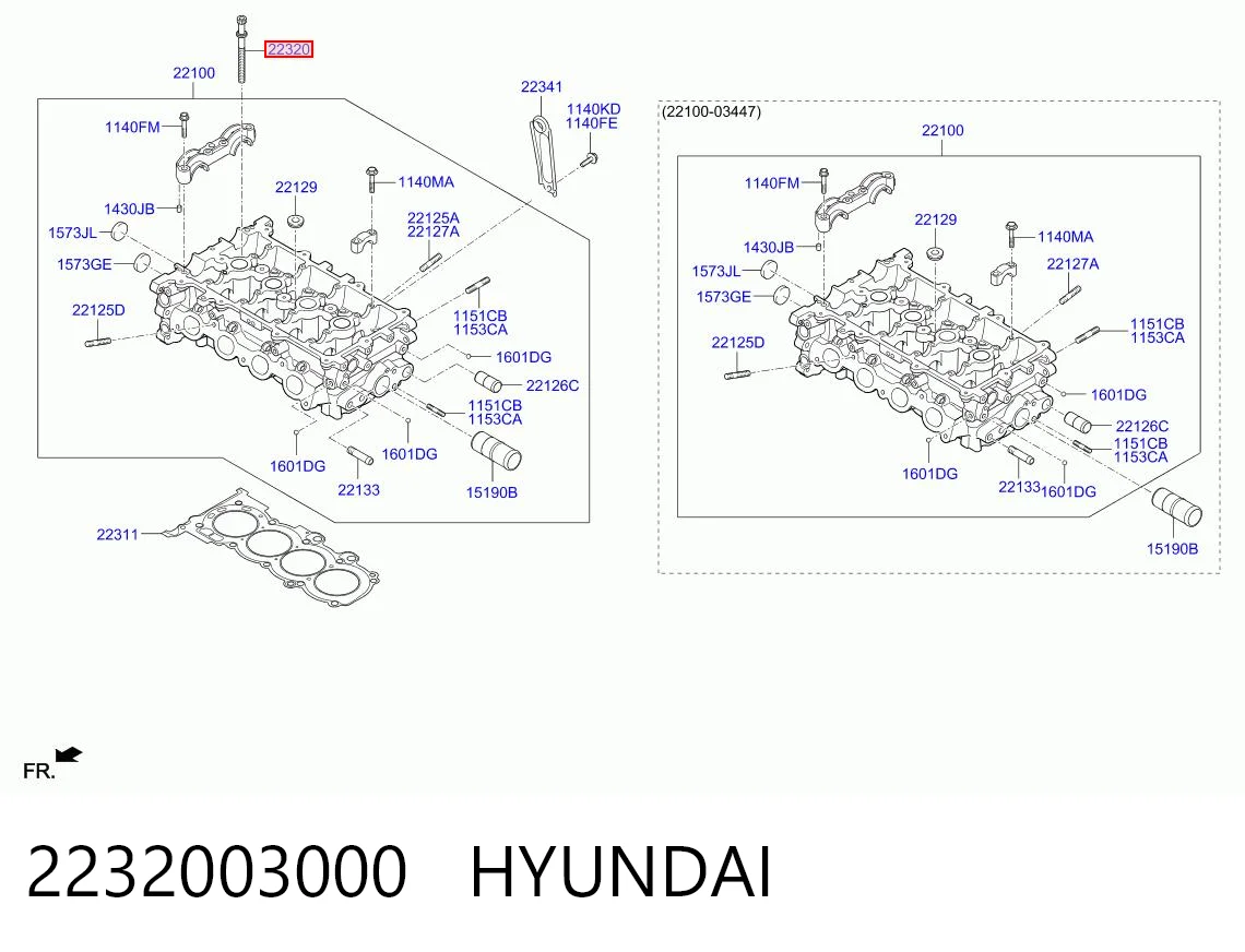 Śruba głowicy cylindrów do KIA Rio III UB