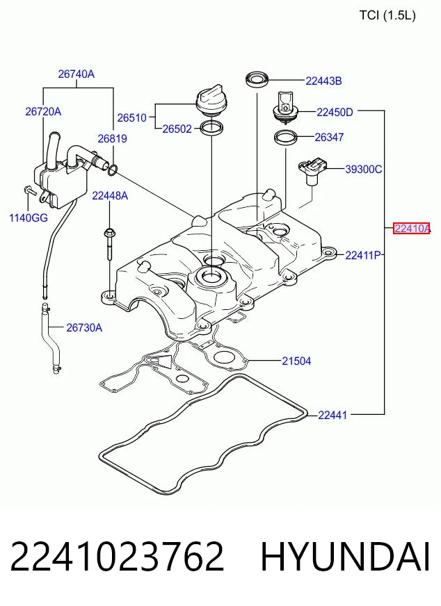 2241023762 Hyundai/Kia Pokrywa zaworowa