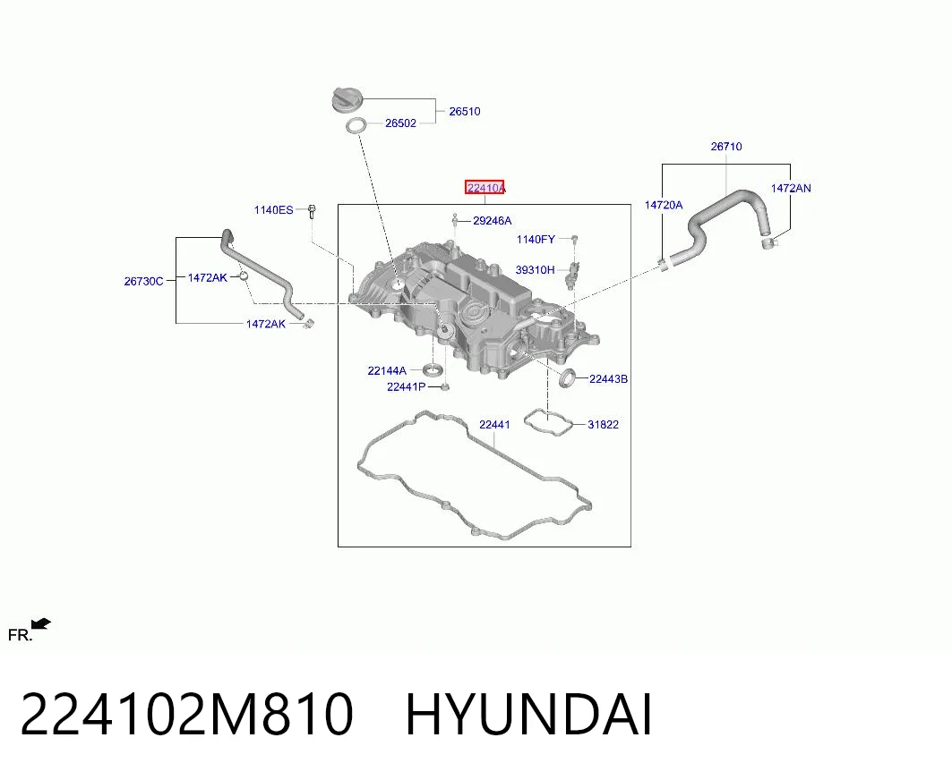 224102M810 Hyundai/Kia Pokrywa zaworowa