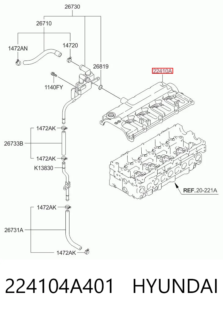  Pokrywa zaworowa KIA Sorento 1