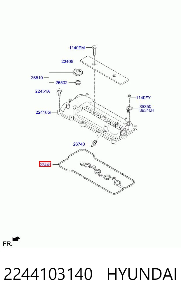 2244103140 Hyundai/Kia Uszczelka pokrywy zaworowej silnika
