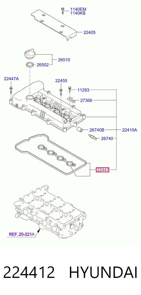 JCC3031XS Stone Uszczelka pokrywy zaworowej silnika, zestaw