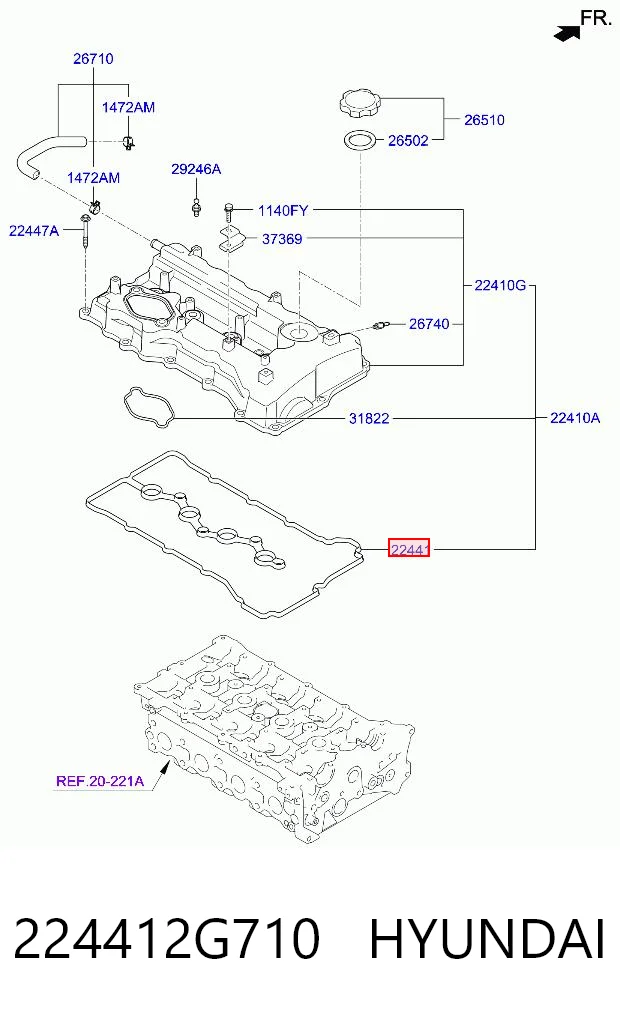 224412G710 Hyundai/Kia Uszczelka pokrywy zaworowej silnika