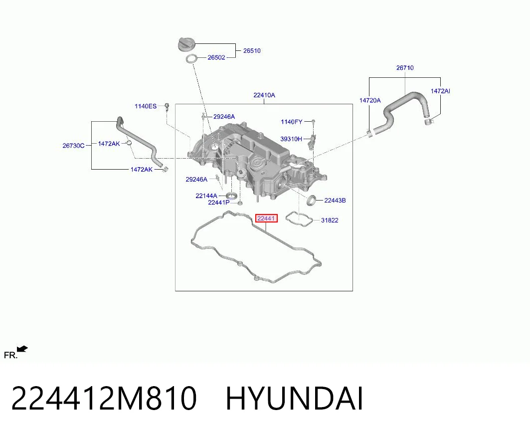 224412M810 Hyundai/Kia Uszczelka pokrywy zaworowej silnika