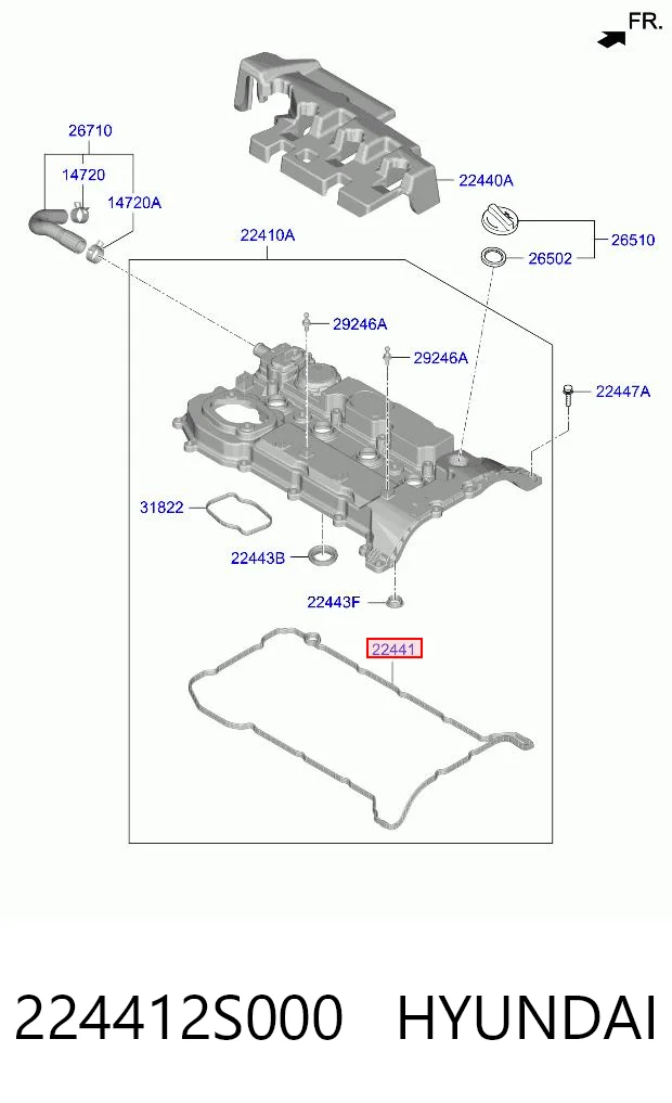 Uszczelka pokrywy zaworowej silnika do Hyundai Sonata VIII DN8