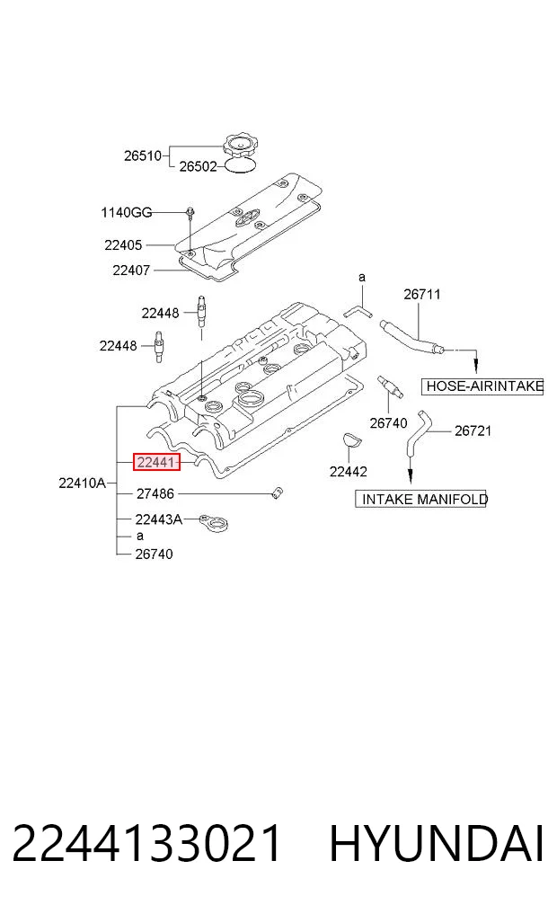  Uszczelka pokrywy zaworowej silnika Hyundai Sonata 3