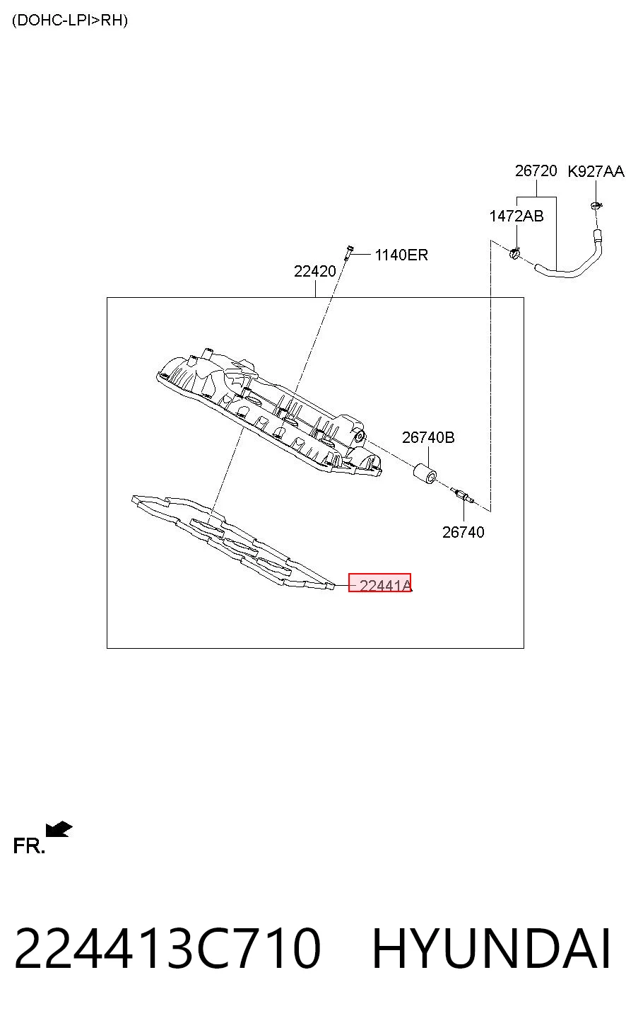 224413C710 Hyundai/Kia Uszczelka pokrywy zaworowej prawa