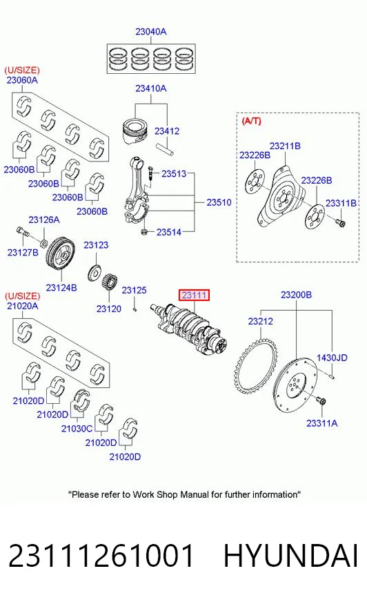 Wał korbowy silnika do KIA Rio II JB