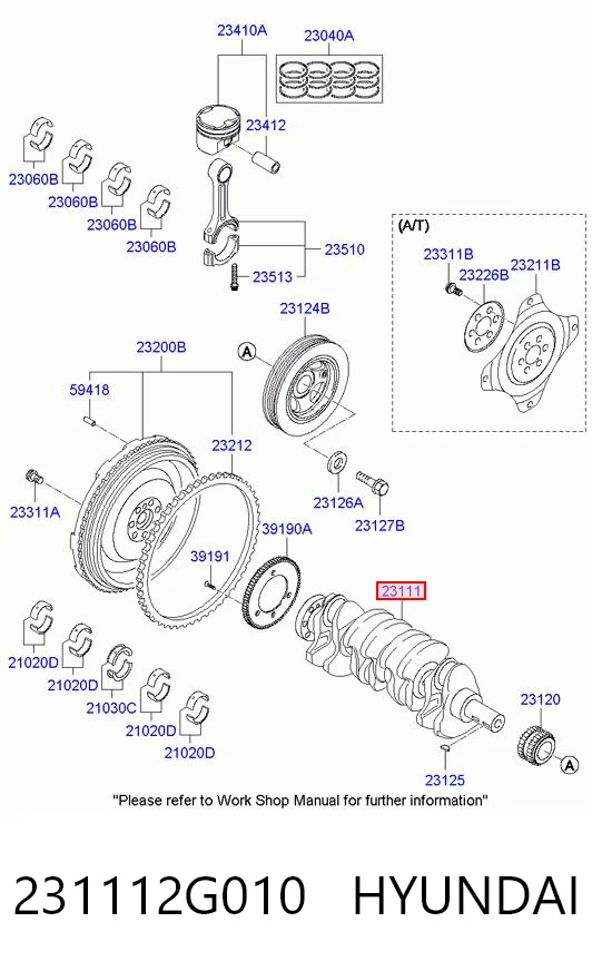 231112G010 Hyundai/Kia Wał korbowy silnika