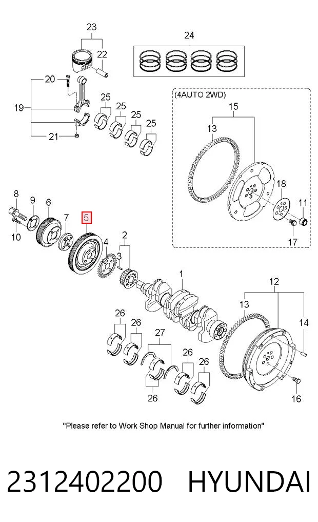 Do koszyka 5083440AA Chrysler Koło pasowe wału korbowego