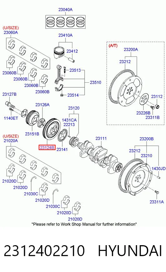 2312402210 Hyundai/Kia Koło pasowe wału korbowego