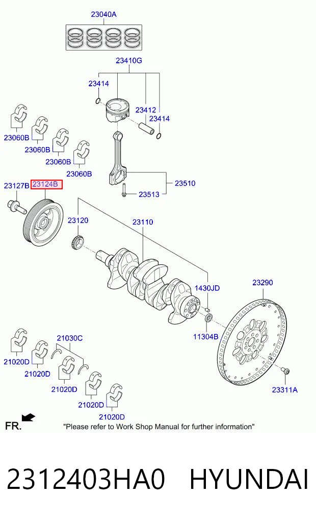 2312403HA0 Hyundai/Kia Koło pasowe wału korbowego