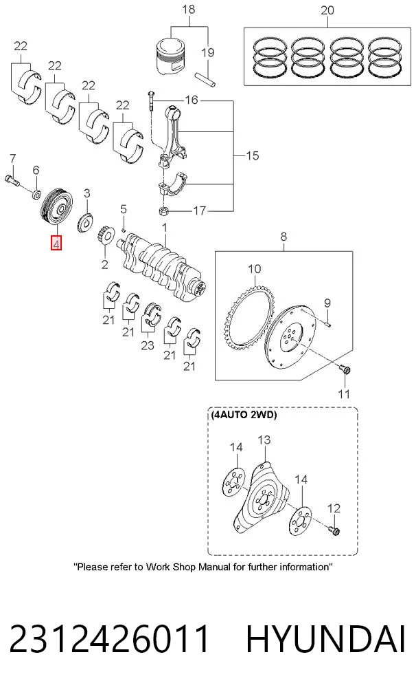 Koło pasowe wału korbowego Hyundai Accent II sedana (LC) (1999 - 2005) cena, od 57,48 USD