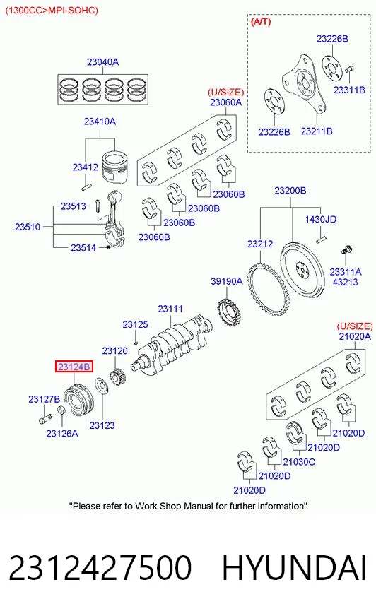 Koło pasowe wału korbowego do Hyundai Accent II LC