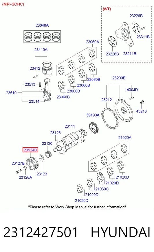 Koło pasowe wału korbowego Hyundai Accent II sedana (LC) (1999 - 2005) cena, od 53,73 USD