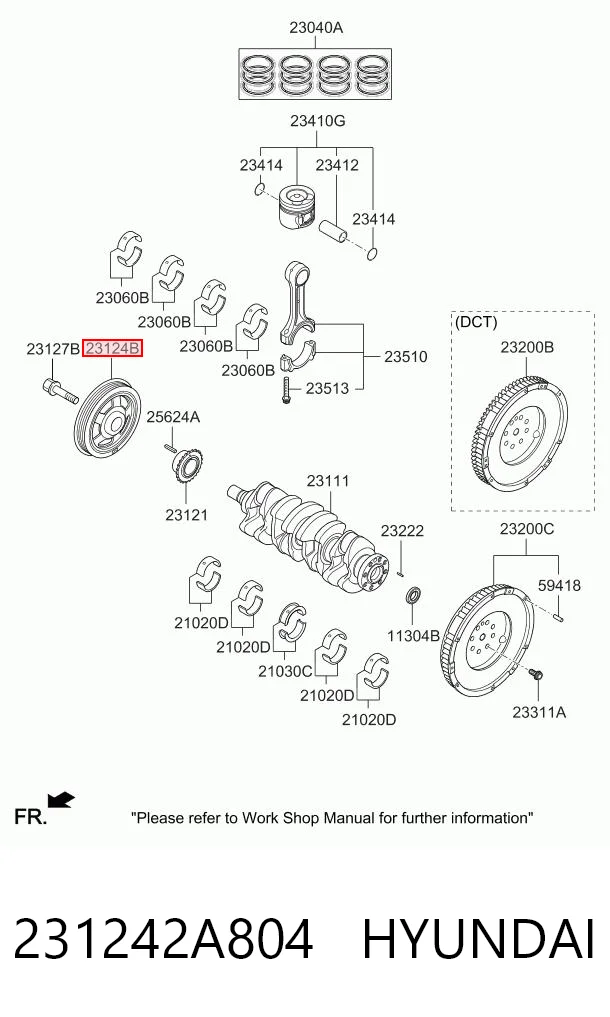 231242A804 Hyundai/Kia Koło pasowe wału korbowego