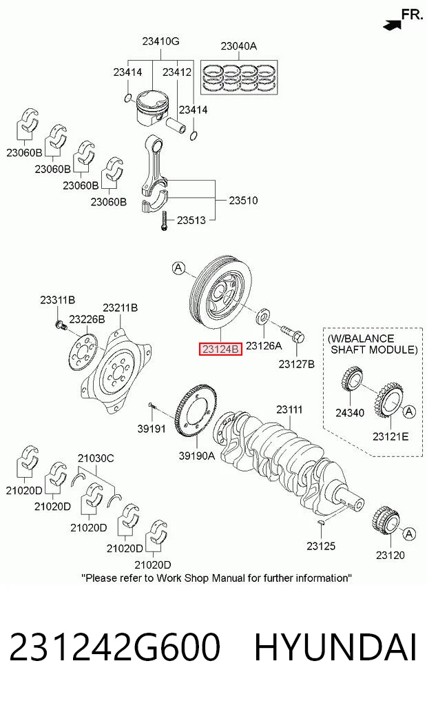 231242G600 Hyundai/Kia Koło pasowe wału korbowego