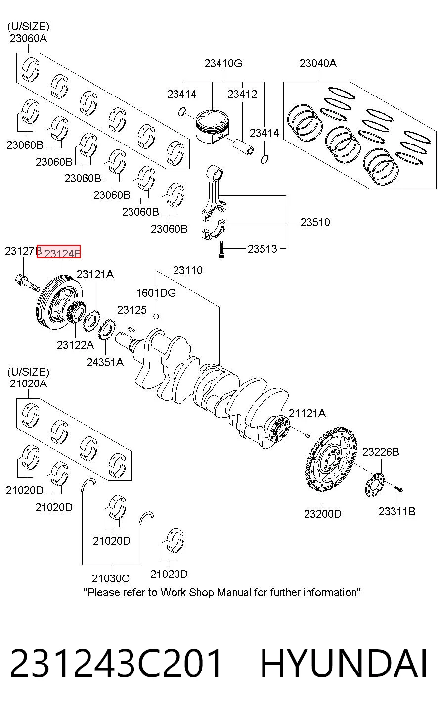 231243C201 Hyundai/Kia Koło pasowe wału korbowego