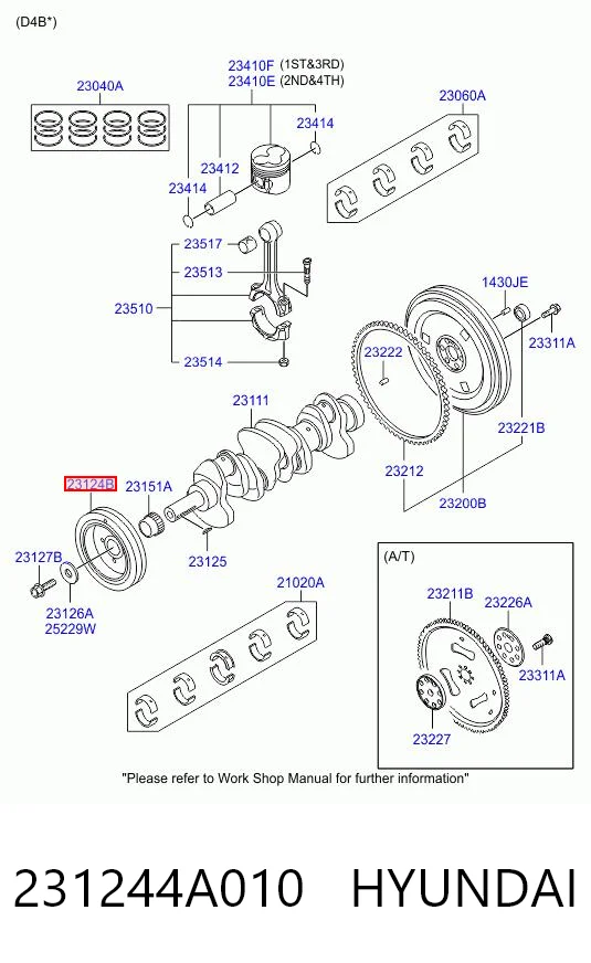  Koło pasowe wału korbowego KIA Sorento 1