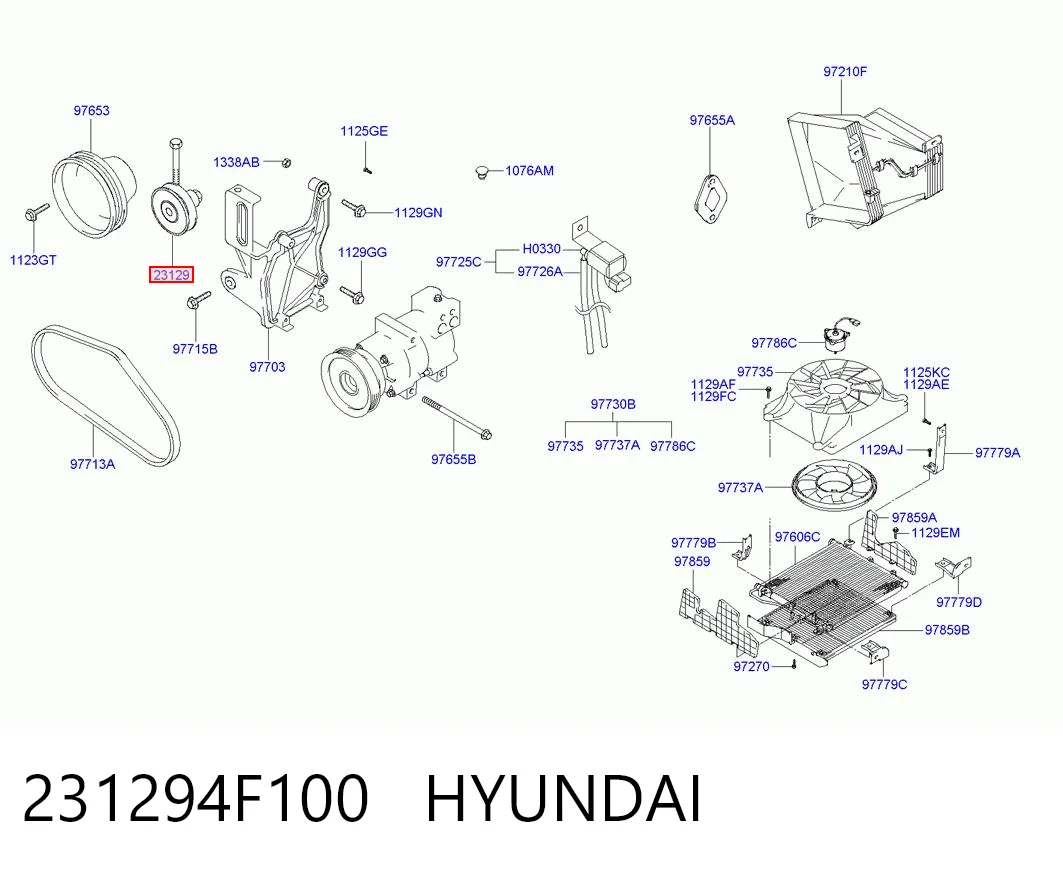 231294F100 Hyundai/Kia Rolka napinacza paska rozrządu