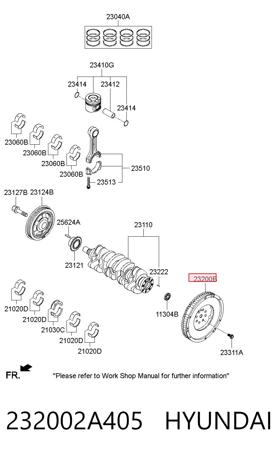 232002A405 Hyundai/Kia Koło zamachowe silnika