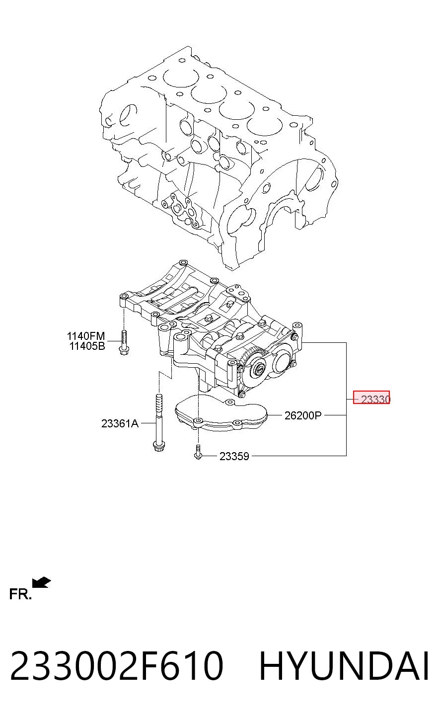 233002F610 Hyundai/Kia Obudowa mechanizmu wyrównoważającego
