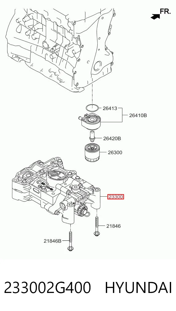 233002G400 Hyundai/Kia Obudowa mechanizmu wyrównoważającego