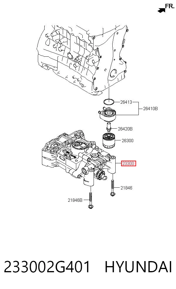 233002G401 Hyundai/Kia Obudowa mechanizmu wyrównoważającego