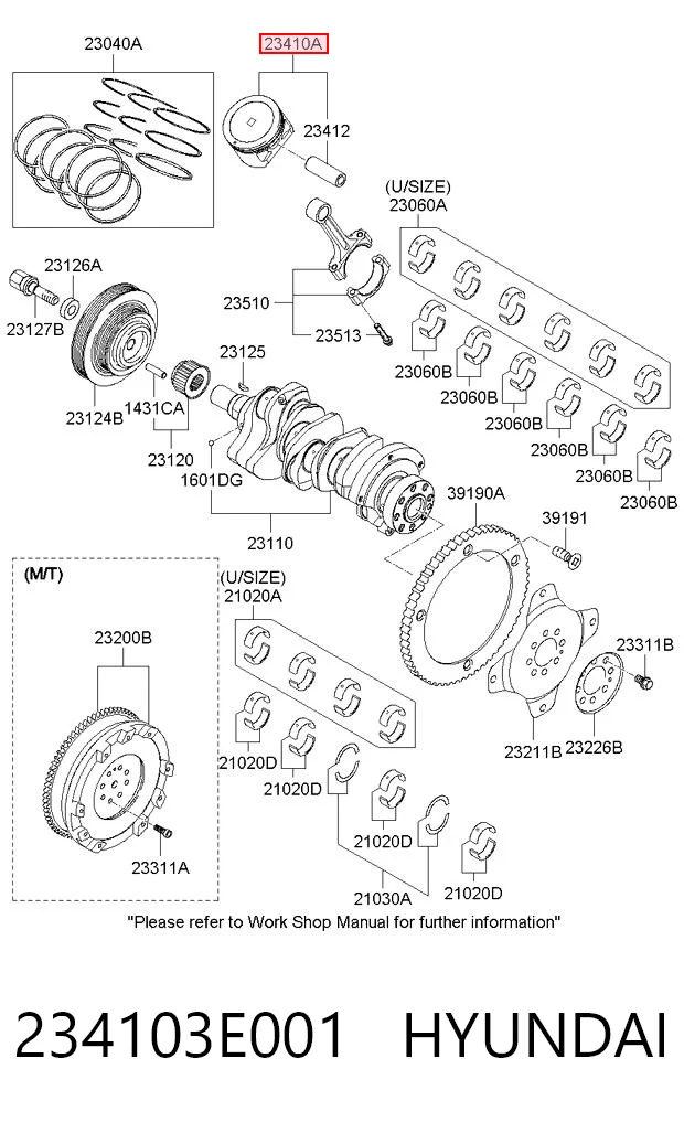 Tłok, komplet do jednego cylindru, STD do Hyundai Santa Fe II CM