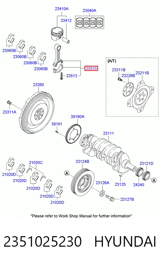 2351025230 Hyundai/Kia Korbowód tłoka silnika