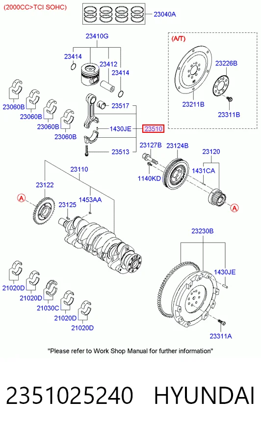 2351025240 Hyundai/Kia Korbowód tłoka silnika