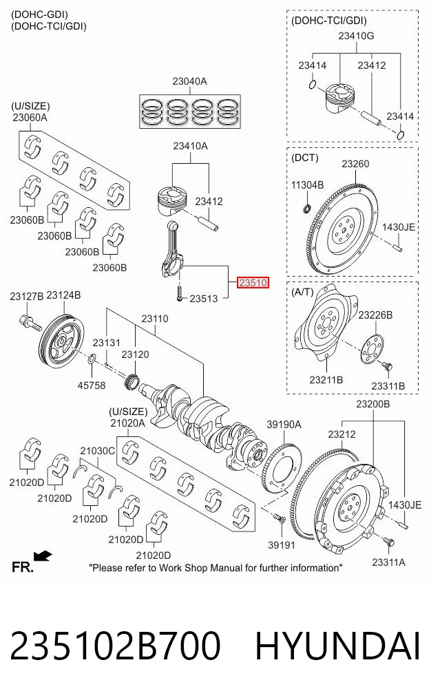 235102B700 Hyundai/Kia Korbowód tłoka silnika