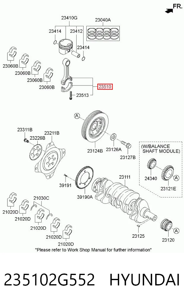 235102G552 Hyundai/Kia Korbowód tłoka silnika
