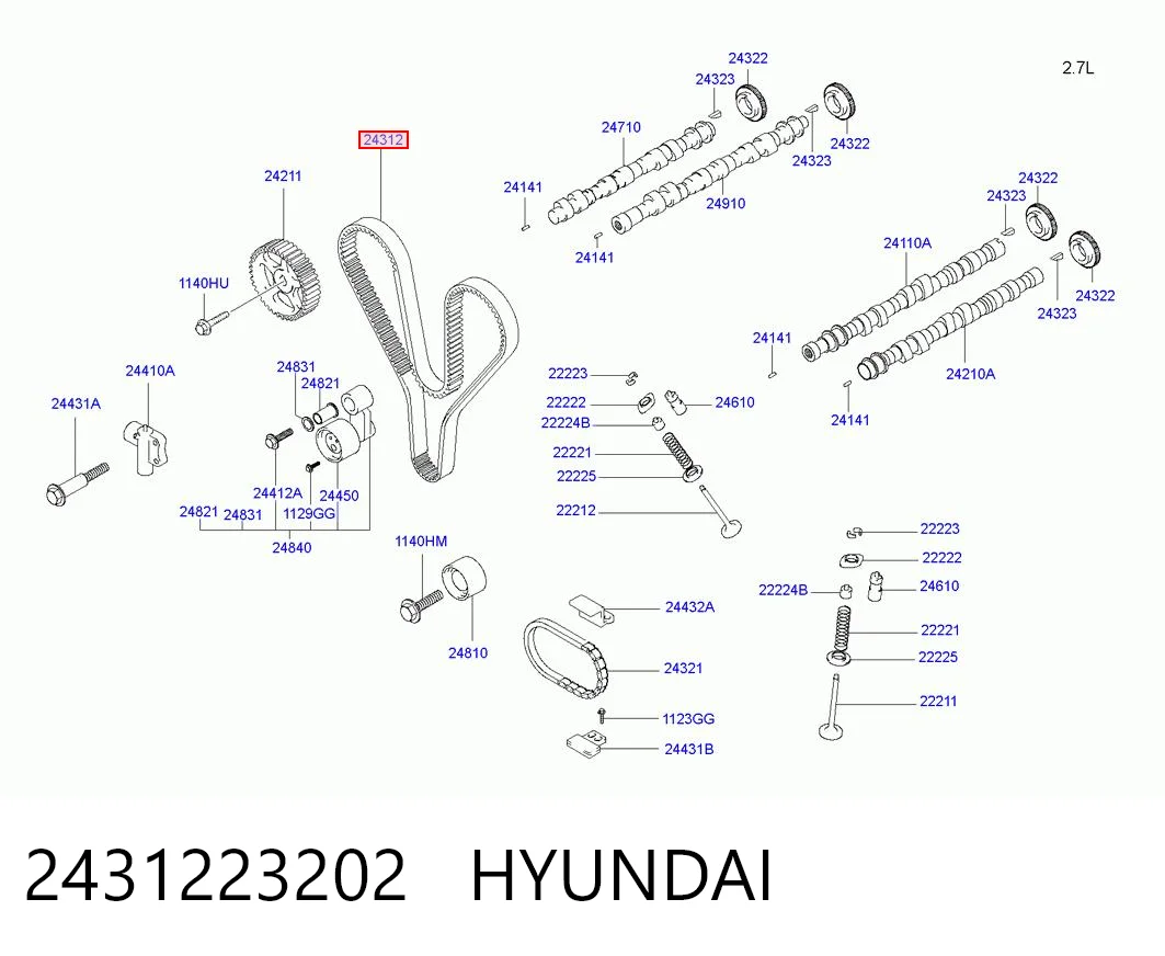 2431223202 Hyundai/Kia Pasek rozrządu