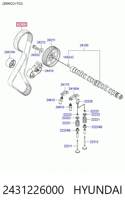 2431226000 Hyundai/Kia Pasek rozrządu