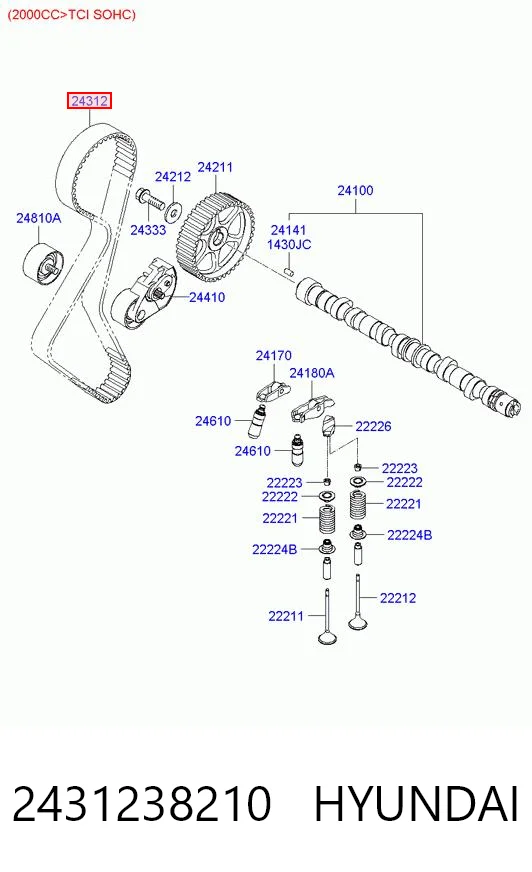 2431238210 Hyundai/Kia Pasek rozrządu
