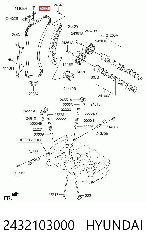 2432103000 Hyundai/Kia Łańcuch rozrządu