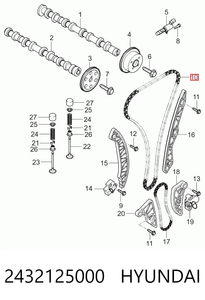 2432125000 Hyundai/Kia Łańcuch rozrządu